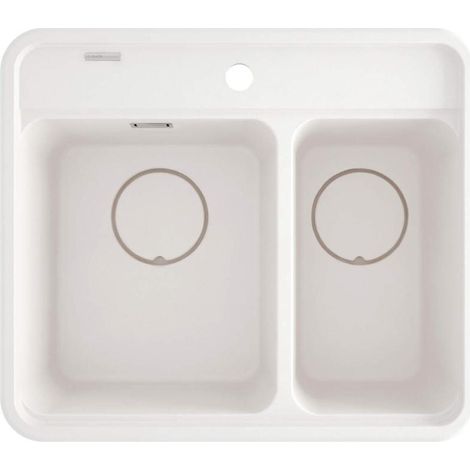 deante Momi ZKMA503 fregadero de granito 1,5 cubetas alabastro