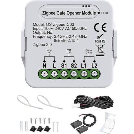 SmartZigbee Garagentoröffner – Fernbedienung kompatibel mit Alexa und Google Home