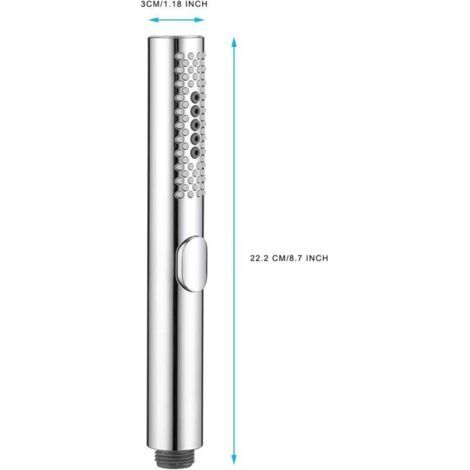 NALOOKAMIC Douchette tube de bain avec 3 fonctions de mode eau , douilles en silicone faciles à nettoyer , finition chromée (1/3)