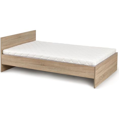 Cama Cirveso 105, Roble Sonoma, Individuales, 120x200, Aglomerado laminado, 125x205x70cm