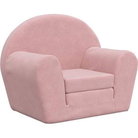 Sofá cama para niños felpa suave rosa vidaXL