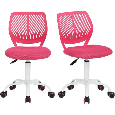 Schreibtischstuhl Drehstuhl Bürostuhl Stoffsitz Rosa und Rosa (1/5)