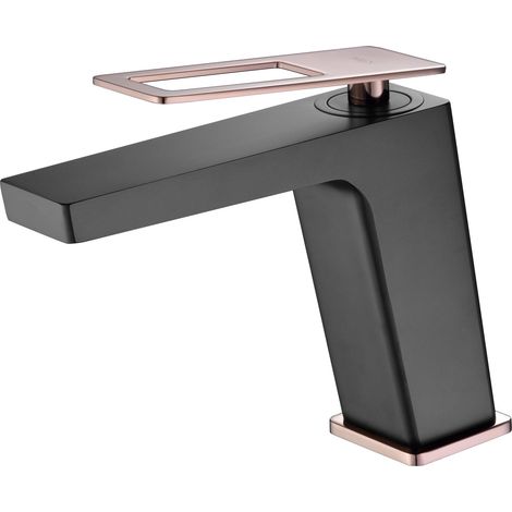 Robinet de lavabo avec monocommande  Modèle SUÈDE  Bec bas  Couleur noir [IMEX®]