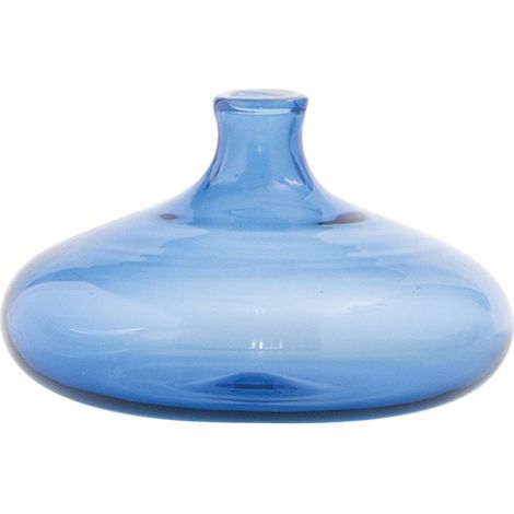 Vasetto Un Fiore in vetro borosilicato soffiato a mano, design elegante bluino, capacità 19 cl, ideale come complemento d'arredo decorativo per casa