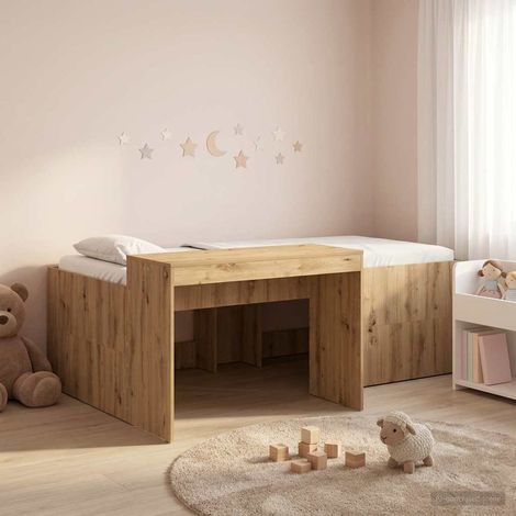 vidaXL Hochbett mit Schreibtisch für Kinder Artisan-Eiche (1/5)