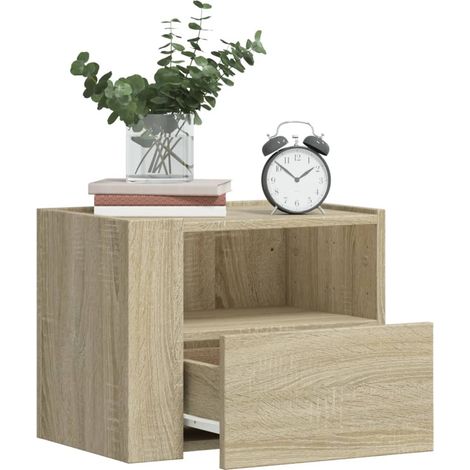 Mesitas de noche de pared 2 unidades roble Sonoma 45x30x35 cm vidaXL (1/5)