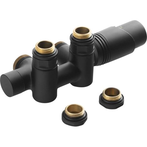Bruckner Wicher - Set di attacchi termostatici, attacco centrale 50 mm, nero opaco 600.331.6 (1/3)