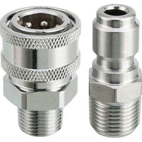 Kit de raccord rapide pour nettoyeur haute pression, filetage mâle 3/8", 5000 PSI (1/5)