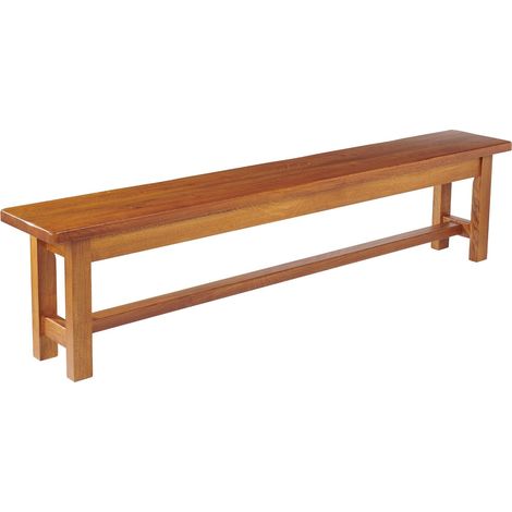 Banc de ferme avec pied rectangulaire en chêne moyen - HELENE (1/4)
