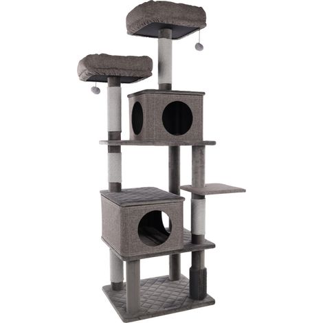 Arbre à chat Aurora Gris 80 x 70 x H 171 cm pour chat - Flamingo (1/4)