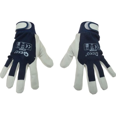 Guantes de trabajo geko cuero claro talla 10 (1/3)