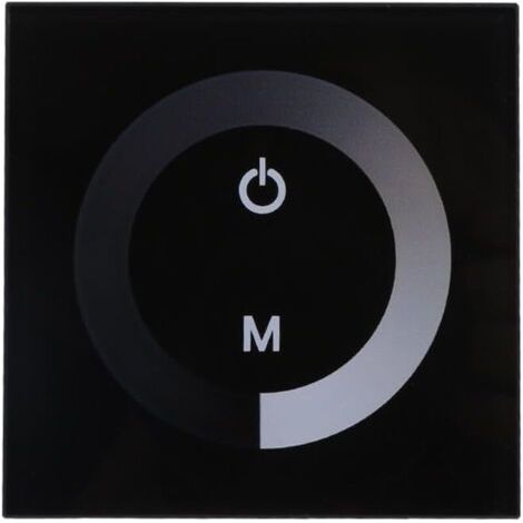 Variateur de Lumière,Fydun Dimmable LED panneau tactile couleur unique variateur interrupteur mural contrôleur panneau tactile barre lumineuse LED DC 12V-24V silencieux avec(Noir)
