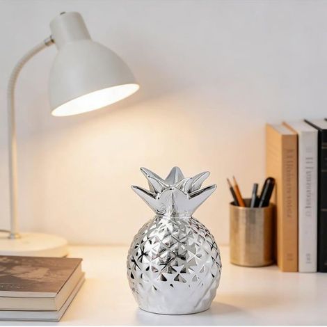 Cochon Déco, Ananas Coin Tirelire, Ananas Botes Décoratives, Céramique Ananas Tirelire, Modern Résine Décoration Ananas, Argent (1/5)