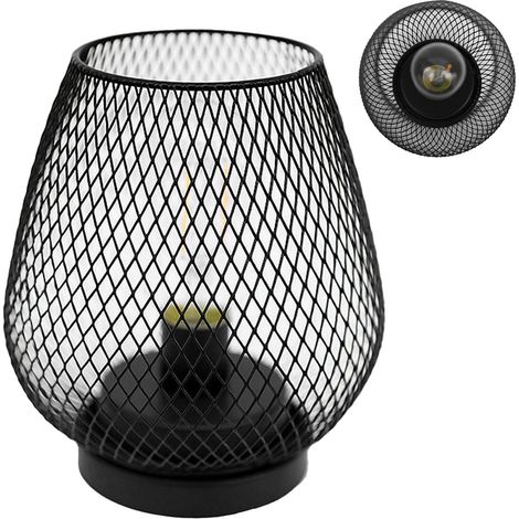Nordische Schmiedeeisenlampe, LED, Retro, minimalistisch, stimmungsvolles Nachtlicht fürs Schlafzimmer, schwarz (1/5)