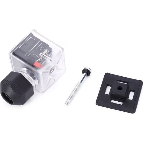5 pièces Connecteur étanche à l'eau et à la poussière, transparent avec voyant lumineux, sans câble CC pour électrovanne (24 V) (1/5)