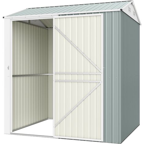 Abri jardin métallique verrouillable 3,5 m² toit pente ventilation 209 x 177 x 236 cm