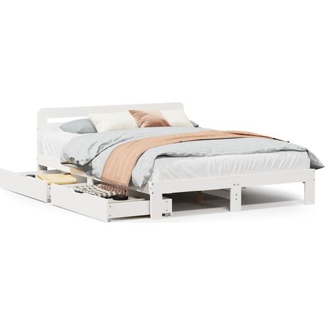 Maison Exclusive - Giroletto senza Materasso Bianco 160x200 cm Legno Massello Pino