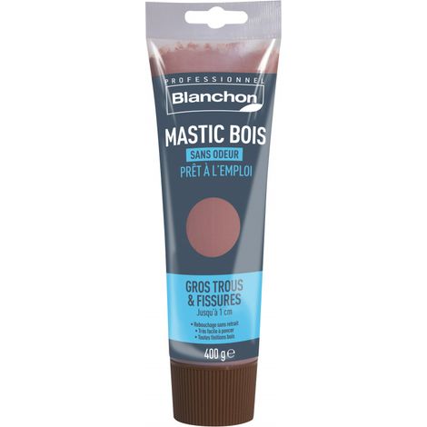 Blanchon – Mastic bois 400g blanc sans solvant – Résistant à l'humidité – Pour rebouchage surfaces bois – Finition parfaite sans retrait - BOIS 400 GR (1/5)