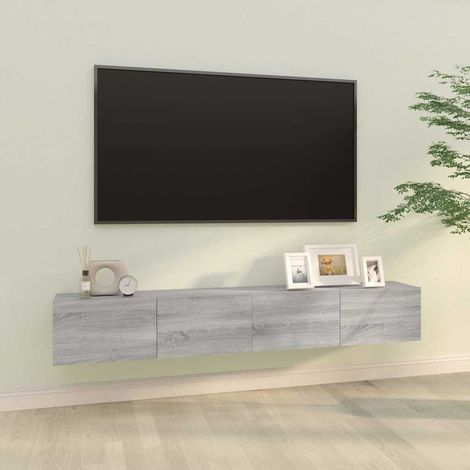 vidaXL Meubles TV muraux 2pcs sonoma gris 100x30x30 cm bois ingénierie (1/5)