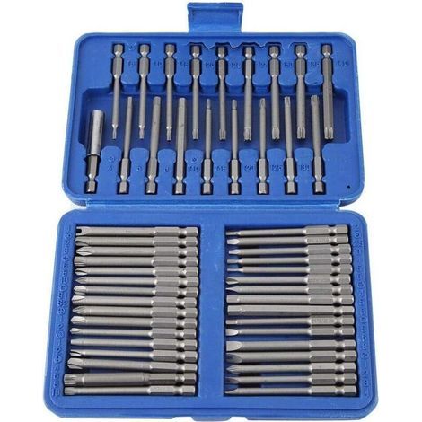 Set mit 50 elektrischen Schraubendreherbits, darunter Phillips-, Schlitz-, Torx- und Spezialformschraubendreher (1/5)