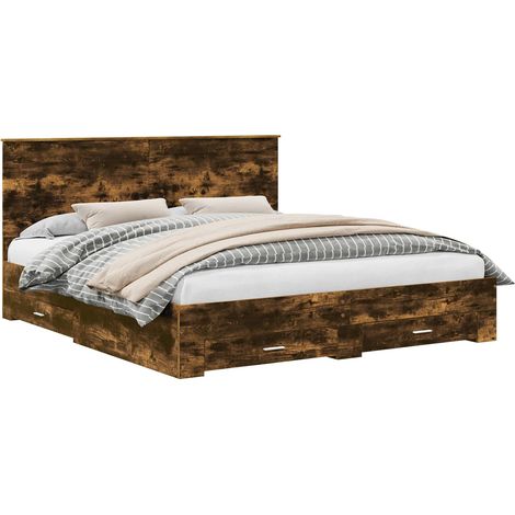 Maison Exclusive - Estructura de cama con cajón Roble ahumado 200 (1/5)