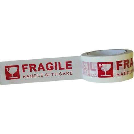 3 Stück Warnetiketten „Zerbrechlich“, stark haftend, klar bedruckt, zum Verpacken und Versiegeln, 48 mm x 10 (1/4)