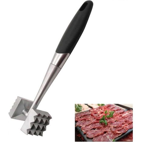 Attendrisseur à viande - Marteau à viande - Aluminium - Double face - Pour steak, volaille (1/5)