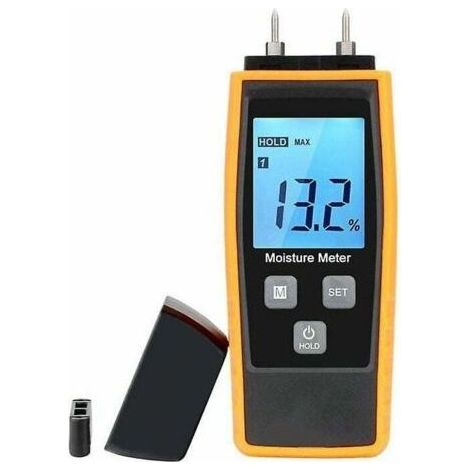Testeur d'humidité, testeur d'humidité pour murs et bois, compteur de fuites, humidité, mortier de ciment, détecteur de teneur en eau avec écran LCD (1/5)