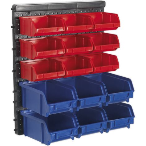 Sealey Wall Mounting Bin Storage System with 15 Bins TPS1569WM