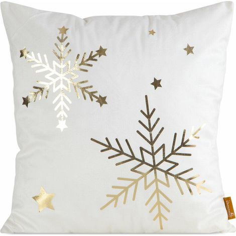 Taie d'oreiller de Noël 237D 45x45 cm blanche (1/4)