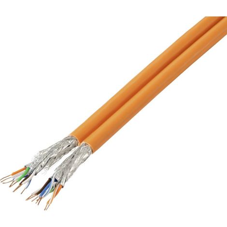 TRU COMPONENTS TC-13577072 Cavo di rete CAT 7a S/FTP 4 x 2 x 0.27 mm² + 4 x 2 x 0.27 mm² Arancione 50 m