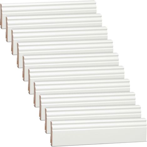 Plinthe bois massif de pin blanc RAL9010 profil Hamburger 18x70mm – 24m