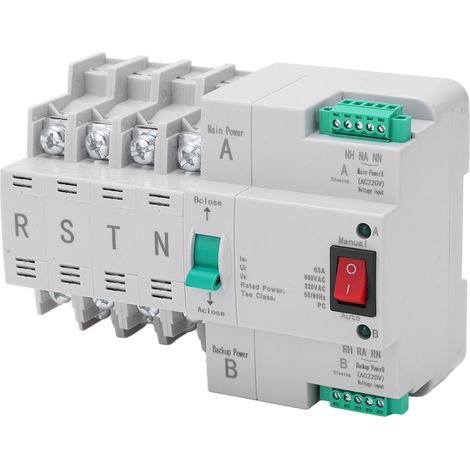 Automatischer Doppelstromumschalter 4P DIN-Schienenmontage Stromumschalter für PZ30 Verteilerkasten AC 220V 100A (1/5)