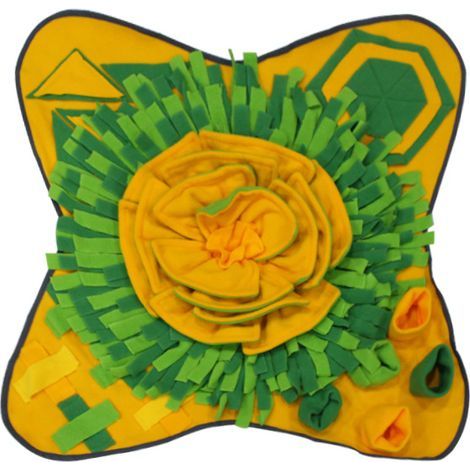 Schnüffelmatte für Hunde, Hundematte mit Trainingsball, maschinenwaschbar, faltbar, Hundespielzeug mit Puzzlefunktion, Schnüffelmatte, Futterspielzeug zur Futterverlangsamung