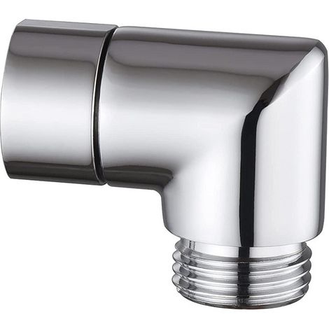 Adaptateur de douchette à main 90 degrés 1/2" en laiton massif pour douchette et douchette murale Argenté (1/5)