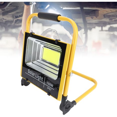 Projecteur de travail LED 100 W, 20 000 lm, lampe de travail d'urgence rechargeable 10 000 mAh avec support, lampe de chantier étanche IP67 6 000 K, convient aux chantiers, ateliers de réparation, gar (1/5)