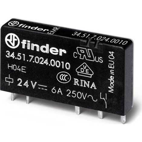 Finder 34.51.7.060.4010 Relè per PCB 60 V/DC 6 A 1 scambio 1 pz. (1/2)
