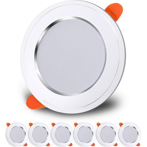 Plafonnier Encastré Equivalent 70W Blanc Froid 6000K AC180-265 Plafonnier Rond pour Salon, Salle de Bain, Cuisine, Lot de 6 [Classe énergétique G] (1/5)