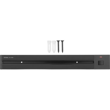 Prise encastrée pour rail, 60 cm Cuisine, salon, bureau à domicile Multiprise encastrée dissimulée Noir (1/5)