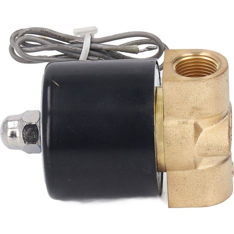 3/5-Zoll-Magnetventil aus Messing, Kupfergehäuse, Kupferspule, Gummidichtung, 2 normalerweise geschlossene Anschlüsse, 24 V DC (1/5)
