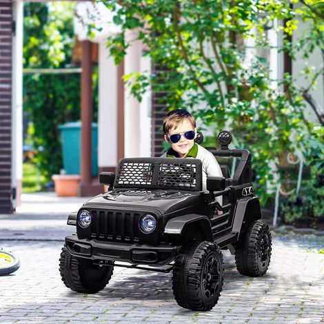 Coche Eléctrico para Niños de +3 Años Vehículo Todoterreno de Batería 12V con Control Remoto 100x65x72 cm Negro (1/5)