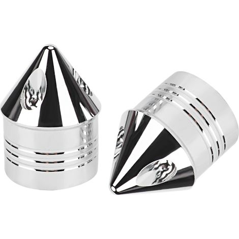 Cache-axe de moto chromé à coupe fine, écrou noir, accessoire de remplacement (électroplaqué) (1/5)