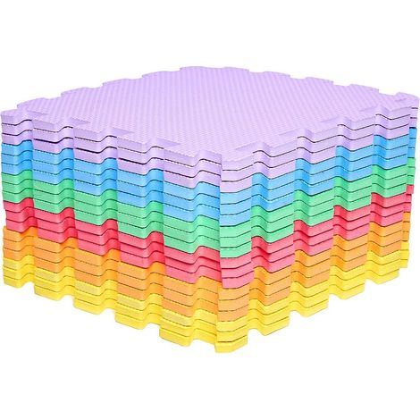 Steckbare Bodenmatte 30 cm x 30 cm, weiche Schaumstoffmatte, Spielmatte, Gymnastikmatte (12/18 Teile)