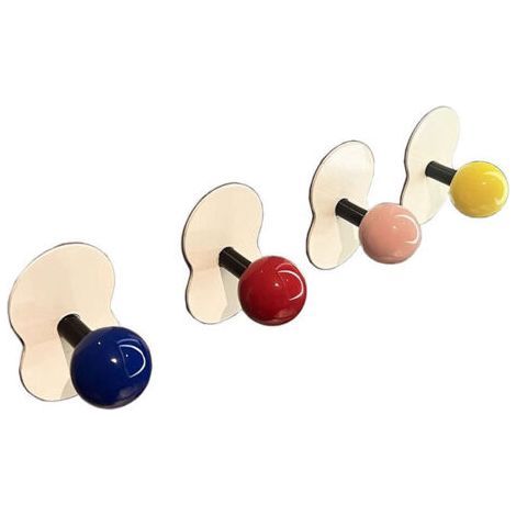 Set of 4 Adhesive Wall Hooks, Self-Adhesive Wall Hooks, Heavy Duty, No Nails, Stick on Wall Hangers for Bathroom and (1/5)