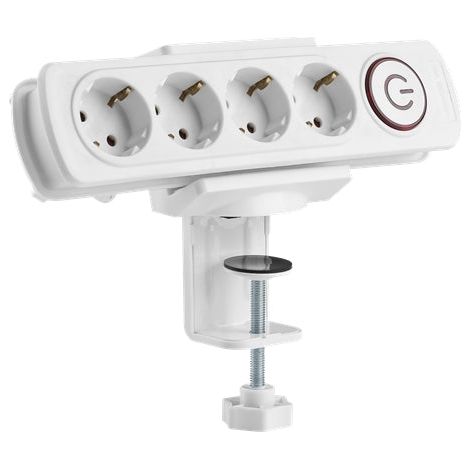 Deltaco Office Desk Clamp for Power Outlet - White