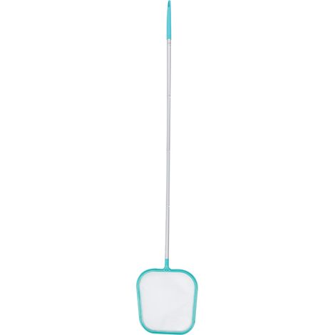 Épuisette de nettoyage professionnelle amovible bleu marine pour piscine, avec 5 barres de connexion pour fontaines de piscine. (1/5)