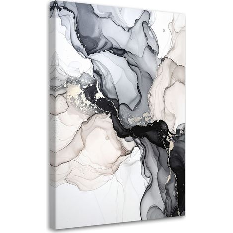 Wandbild Schwarz-Gold-Abstraktion 70x100 cm