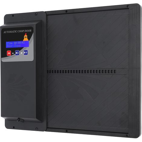 Automatischer USB-Hühnerstalltüröffner mit horizontaler Öffnungsfunktion und Timer (schwarz) (1/5)