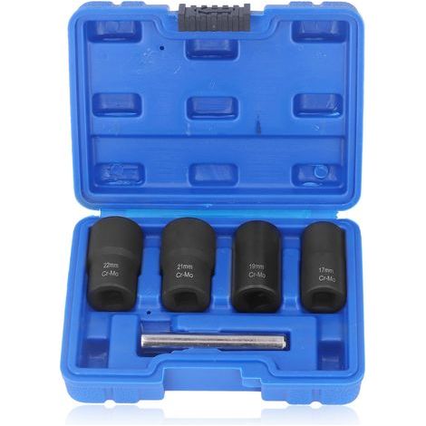 Kit d'outils de retrait d'extracteur de boulon de cosse de douille de torsion de dissolvant d'écrou de 5 pièces pour l'entretien (1/4)