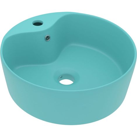 Lavabo de luxe avec trop-plein Vert clair mat 36x13cm Céramique